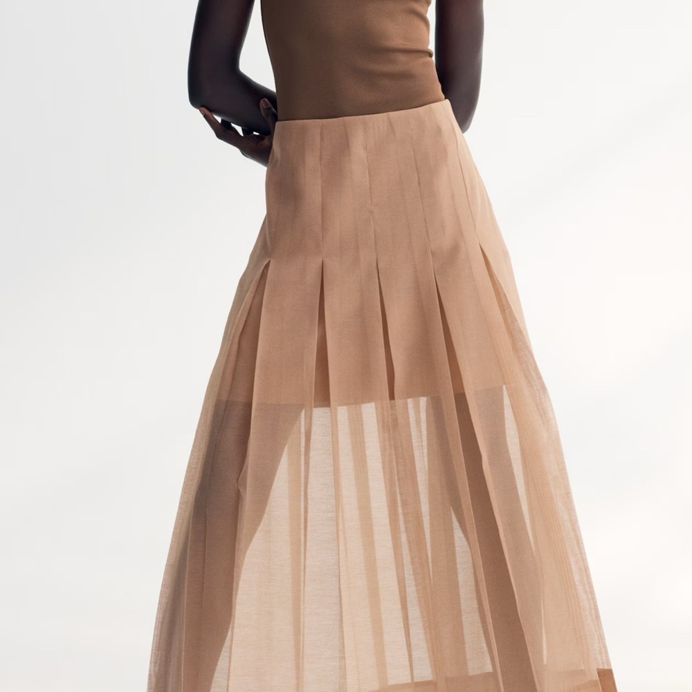 H&M EDITION SHEER PLEATED SKIRT